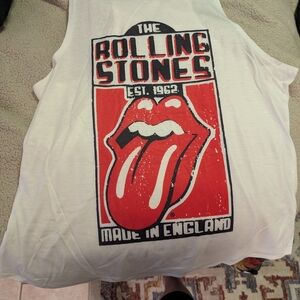 Unk White Tank Top with Red Graphic